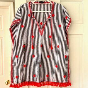 J. Crew Red, White, and Blue Cover Up